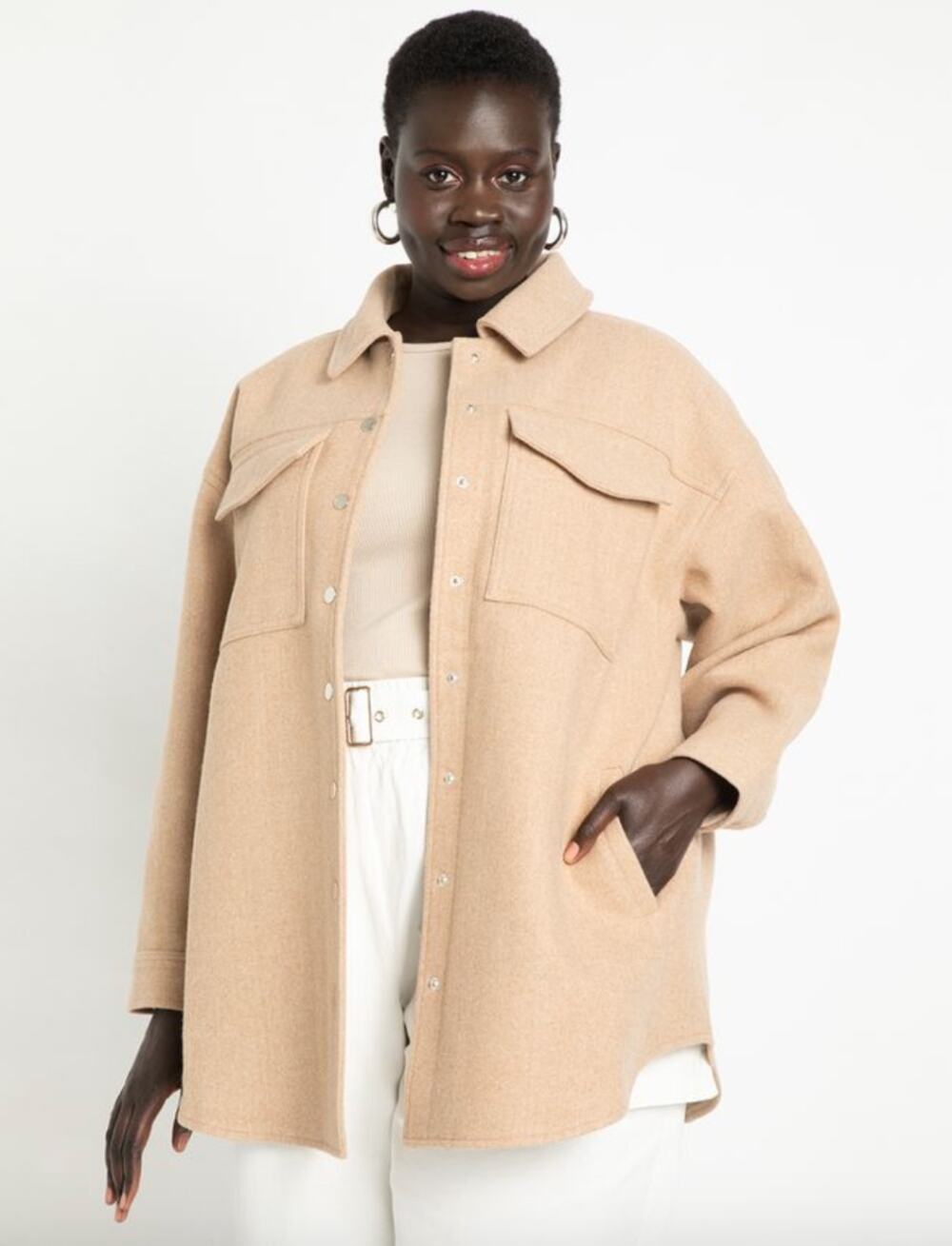 Eloquii Oversized Shacket in Ginger Root Size 18/20